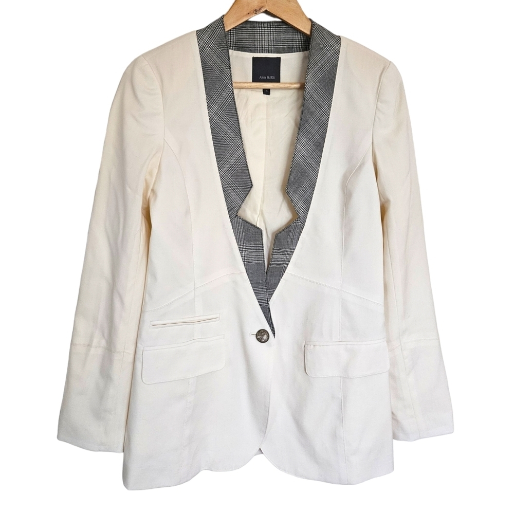 Alex‎ & Eli ivory wool designer blazer